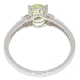 Green Peridot 14K White Gold Ring showcasing diamond accents and elegant design, perfect for sophisticated jewelry collections.